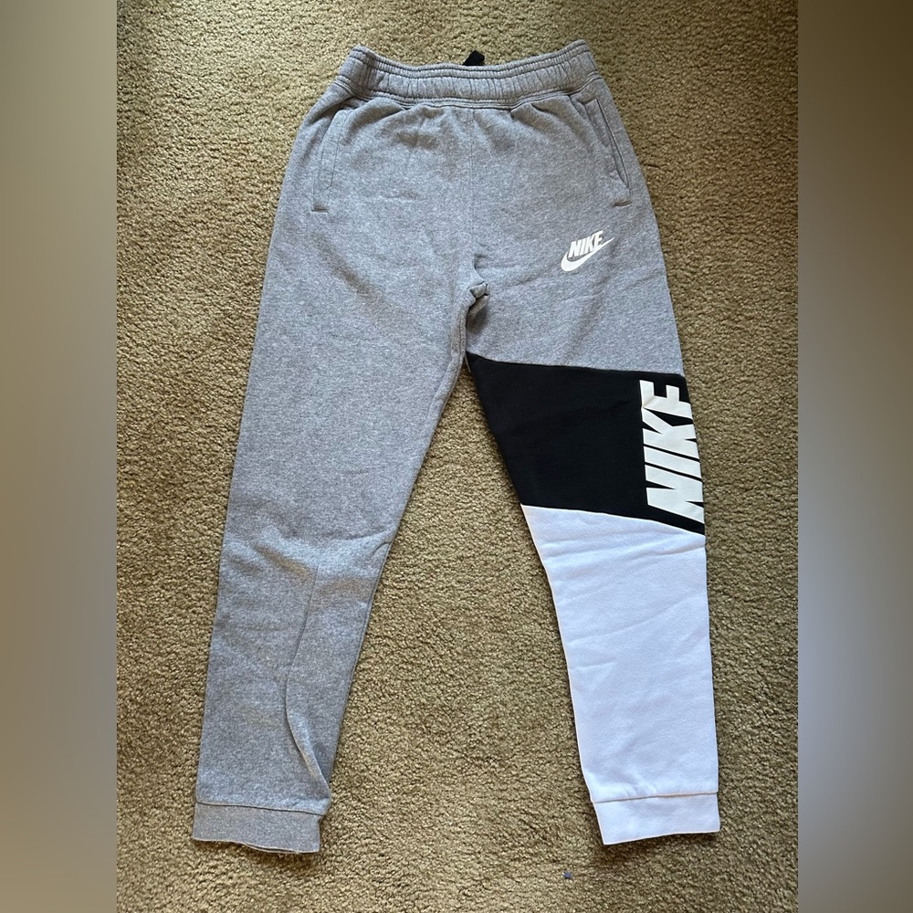 Youth Nike Black and Gray Sweatpants